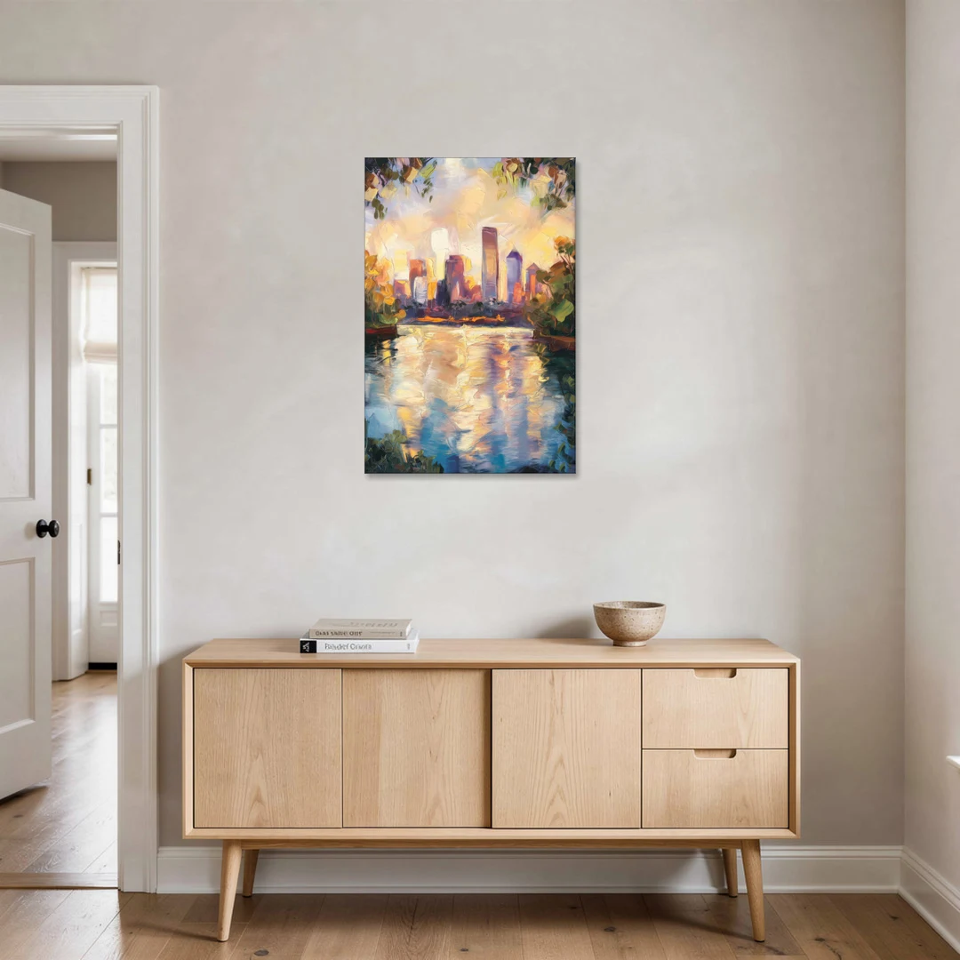 Boston Charles River Reflections - Canvas Wall Art - Coffee Table - 24x36
