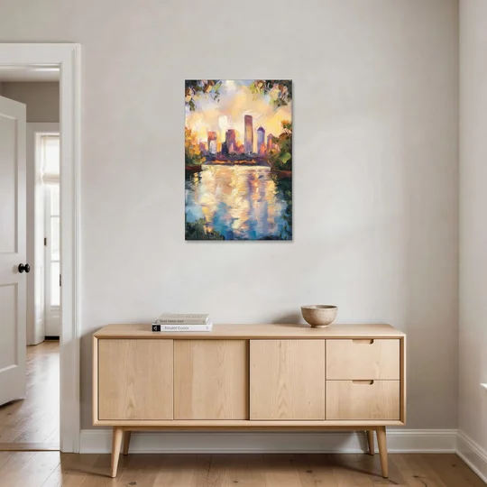 Boston Charles River Reflections - Canvas Wall Art - Coffee Table - 24x36