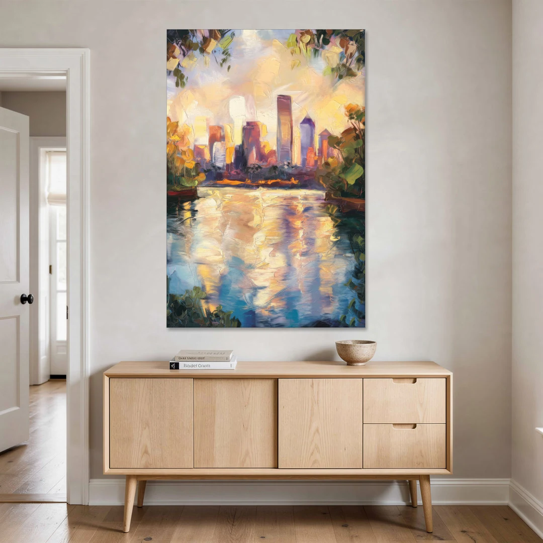 Boston Charles River Reflections - Canvas Wall Art - Coffee Table - 40x60