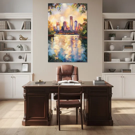 Boston Charles River Reflections - Canvas Wall Art - Office - 40x60