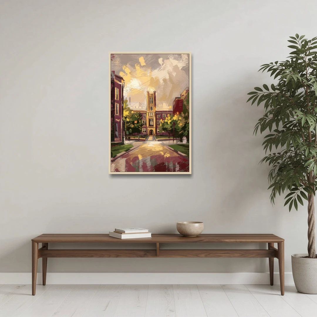 Boston College Eagles Spirit - Oak Framed Canvas Wall Art - Coffee Table - 24x36