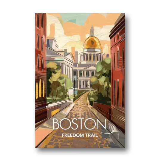 Boston Freedom Trail Highlights - Canvas Wall Art - Front
