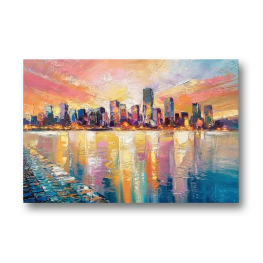 Boston Harbor Sunrise - Canvas Wall Art - Front