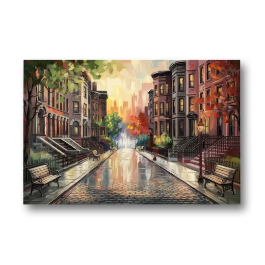 Boston Historic Neighborhoods - Canvas Wall Art - Front