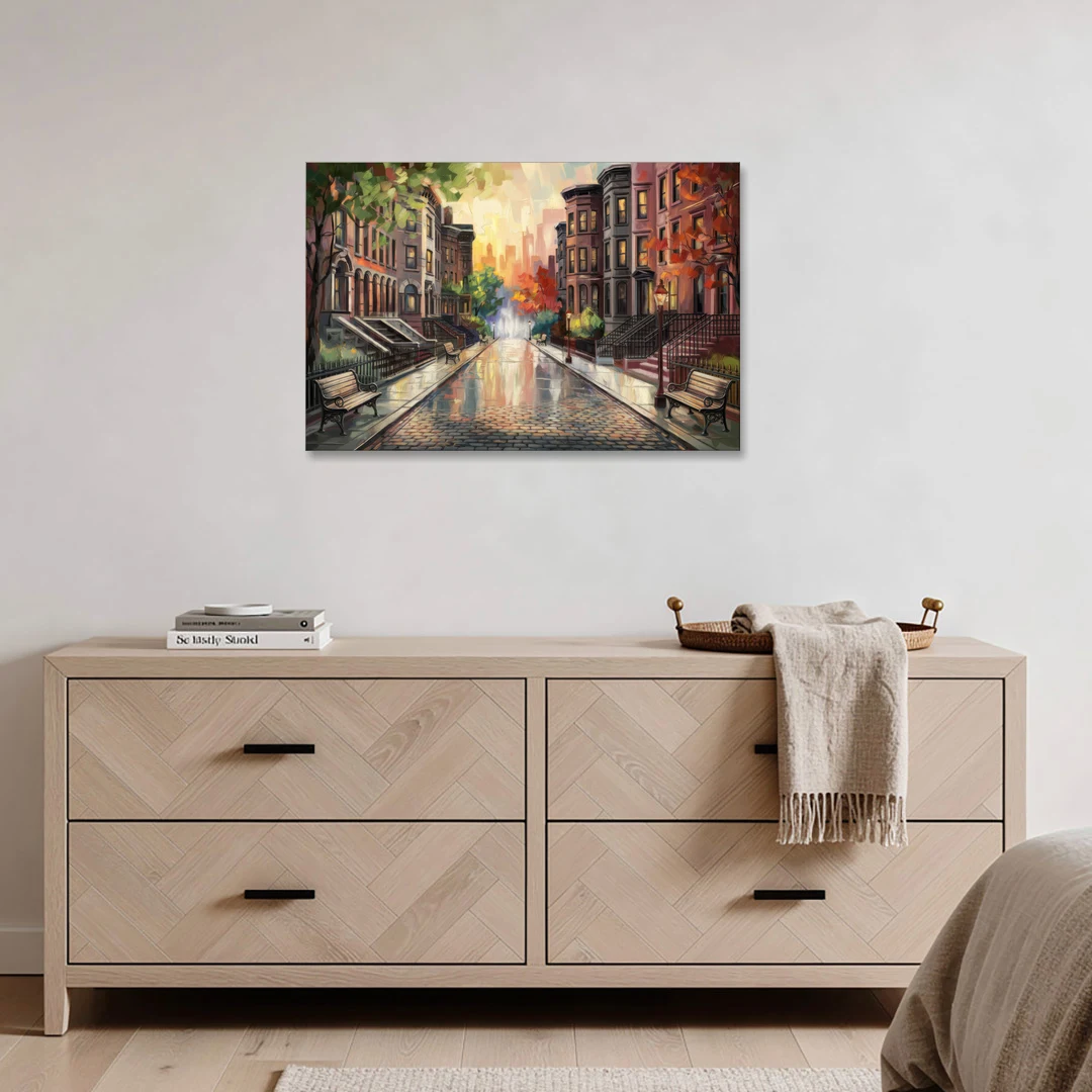 Boston Historic Neighborhoods - Canvas Wall Art - Coffee Table - 36x24