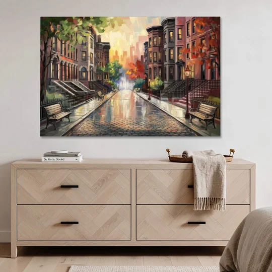 Boston Historic Neighborhoods - Canvas Wall Art - Coffee Table - 60x40