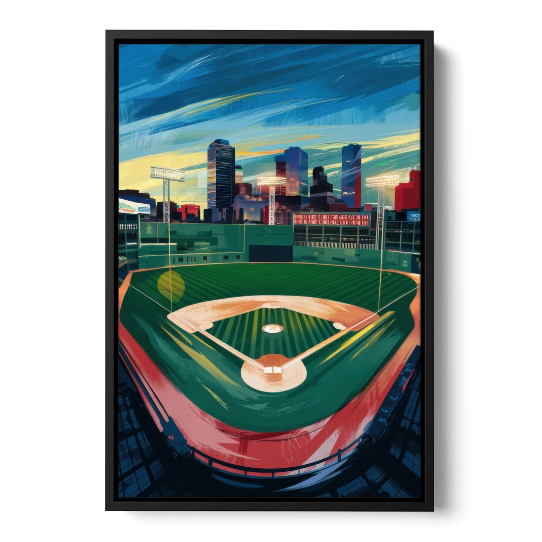 Boston Red Sox Fenway Park - Black Framed Canvas Wall Art - Front