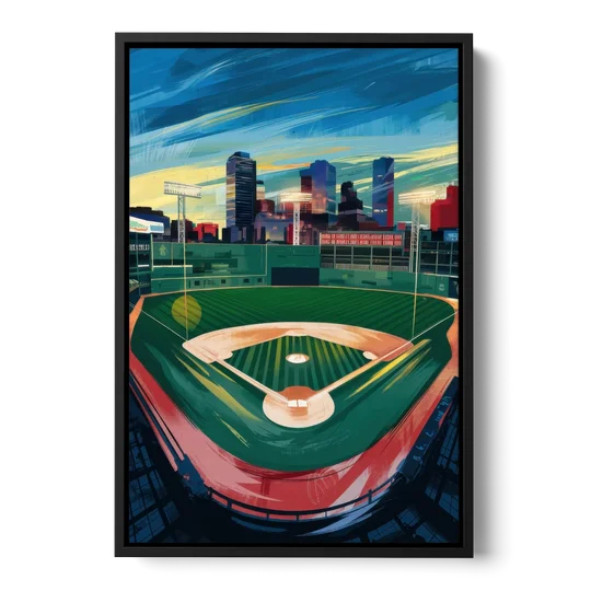 Boston Red Sox Fenway Park - Black Framed Canvas Wall Art - Front