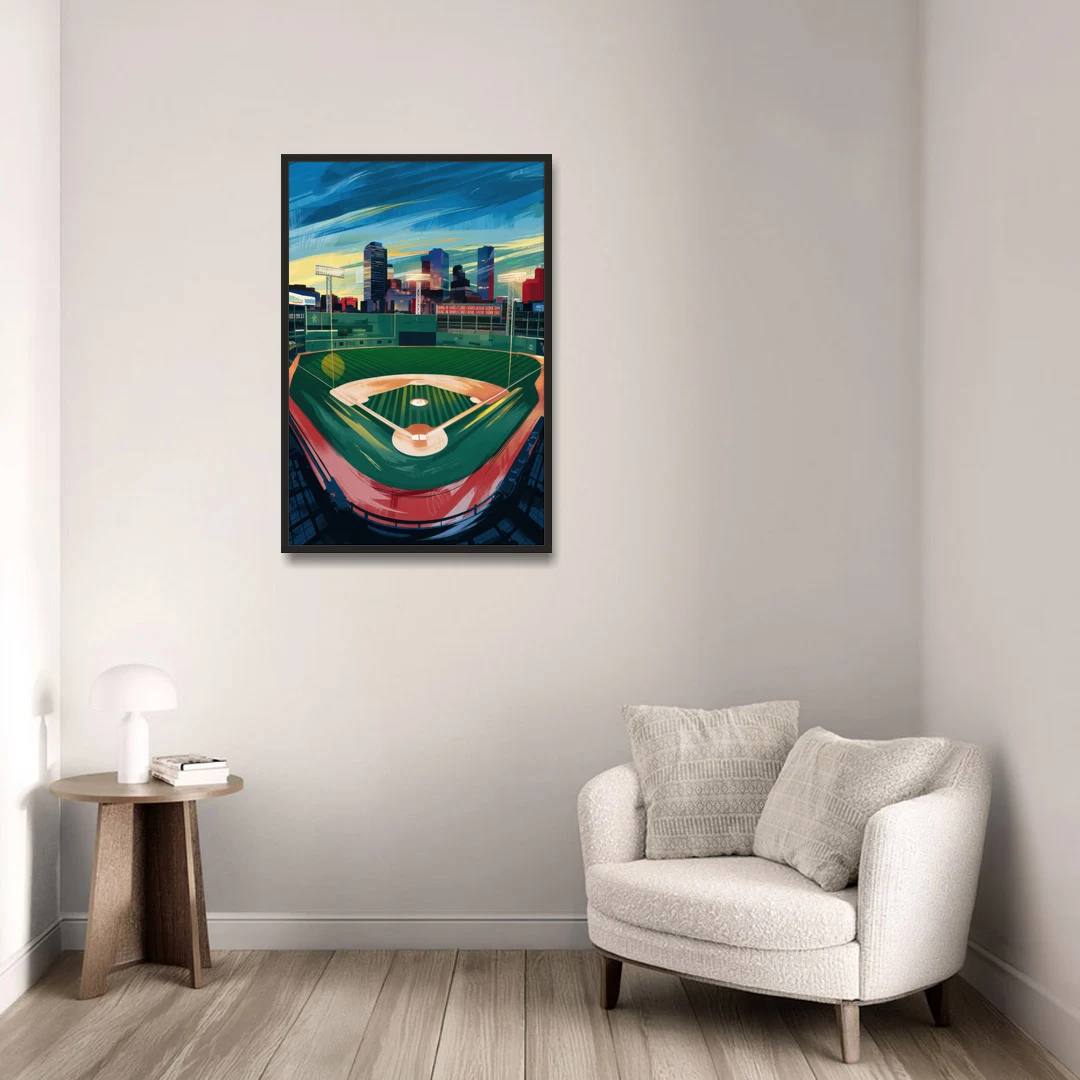 Boston Red Sox Fenway Park - Black Framed Canvas Wall Art - Sofa - 24x36