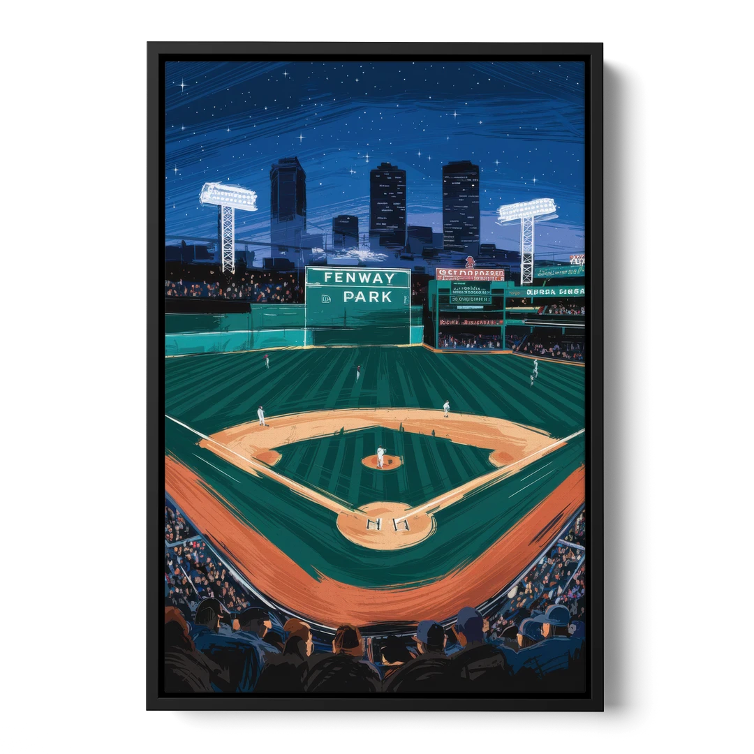 Boston Red Sox Photography - Black Framed Canvas Wall Art - Front