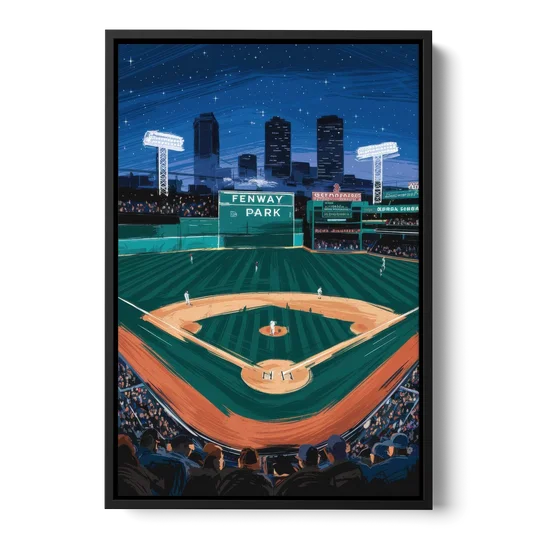 Boston Red Sox Photography - Black Framed Canvas Wall Art - Front