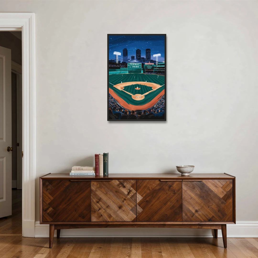 Boston Red Sox Photography - Black Framed Canvas Wall Art - Coffee Table - 24x36