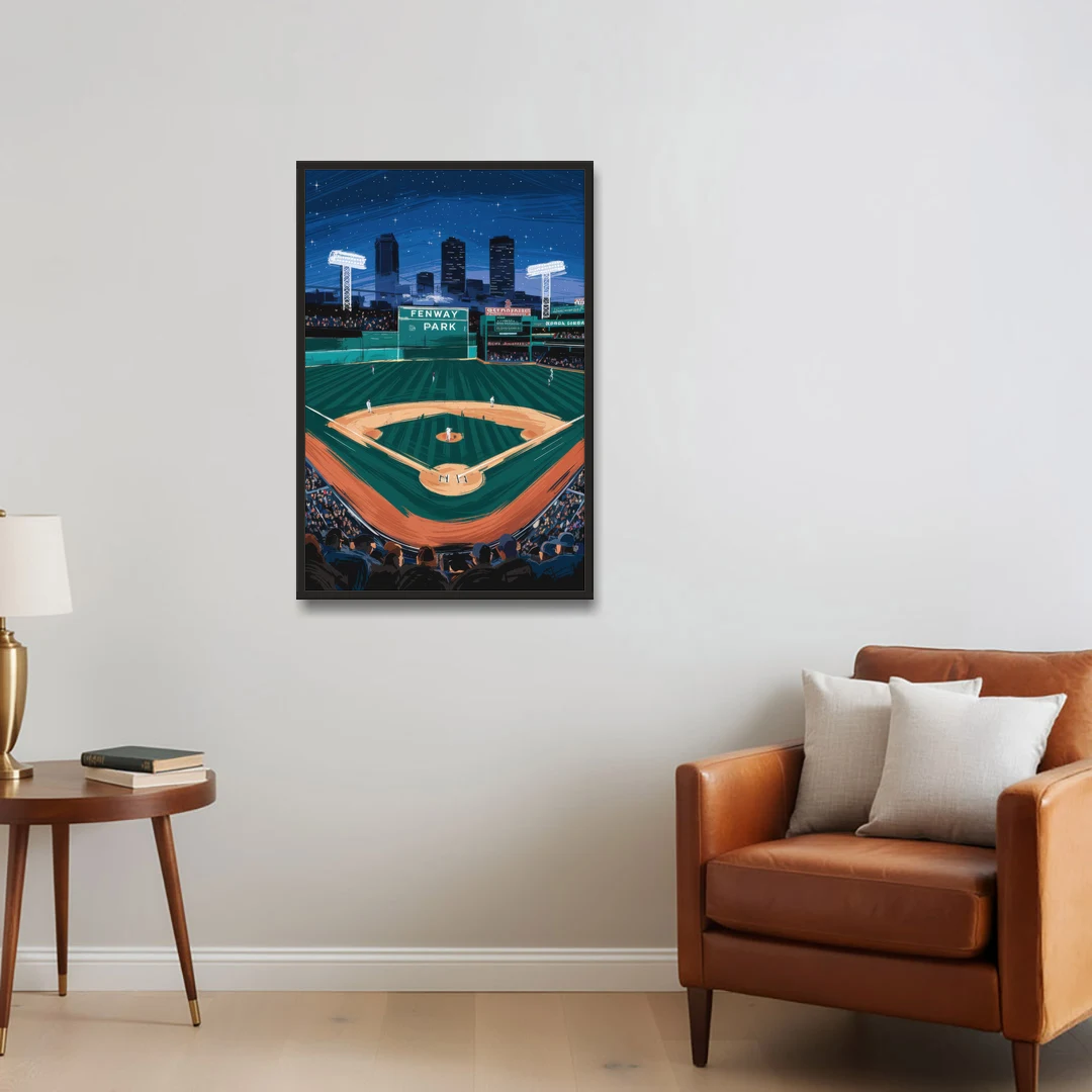 Boston Red Sox Photography - Black Framed Canvas Wall Art - Sofa - 24x36