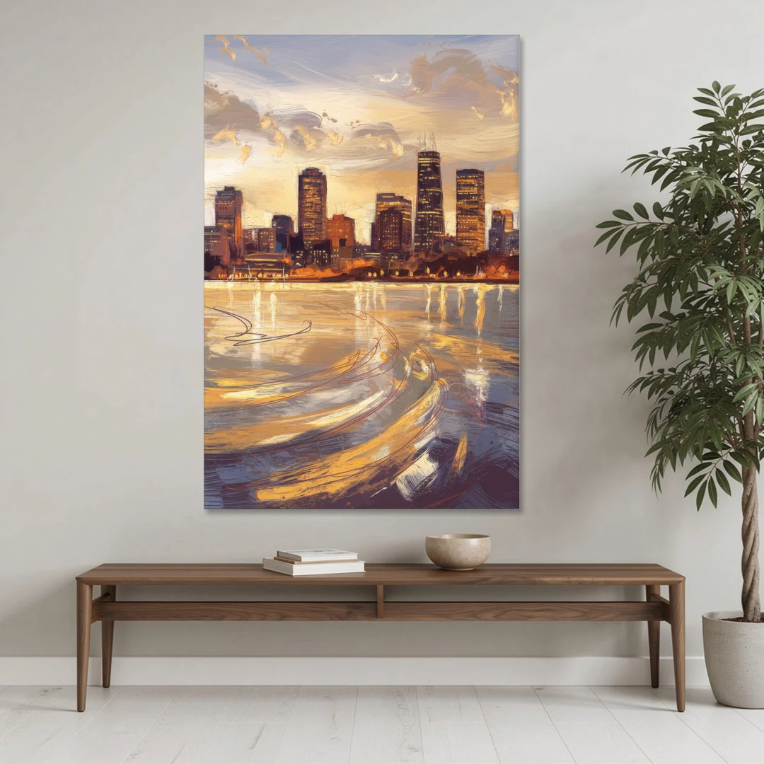 Boston Skyline with Charles River - Canvas Wall Art - Coffee Table - 40x60