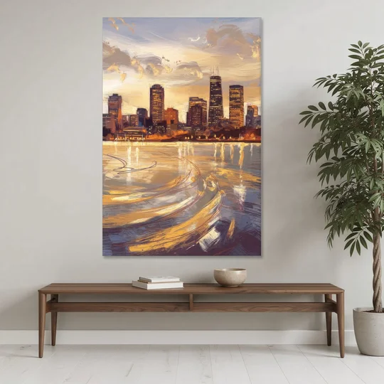 Boston Skyline with Charles River - Canvas Wall Art - Coffee Table - 40x60
