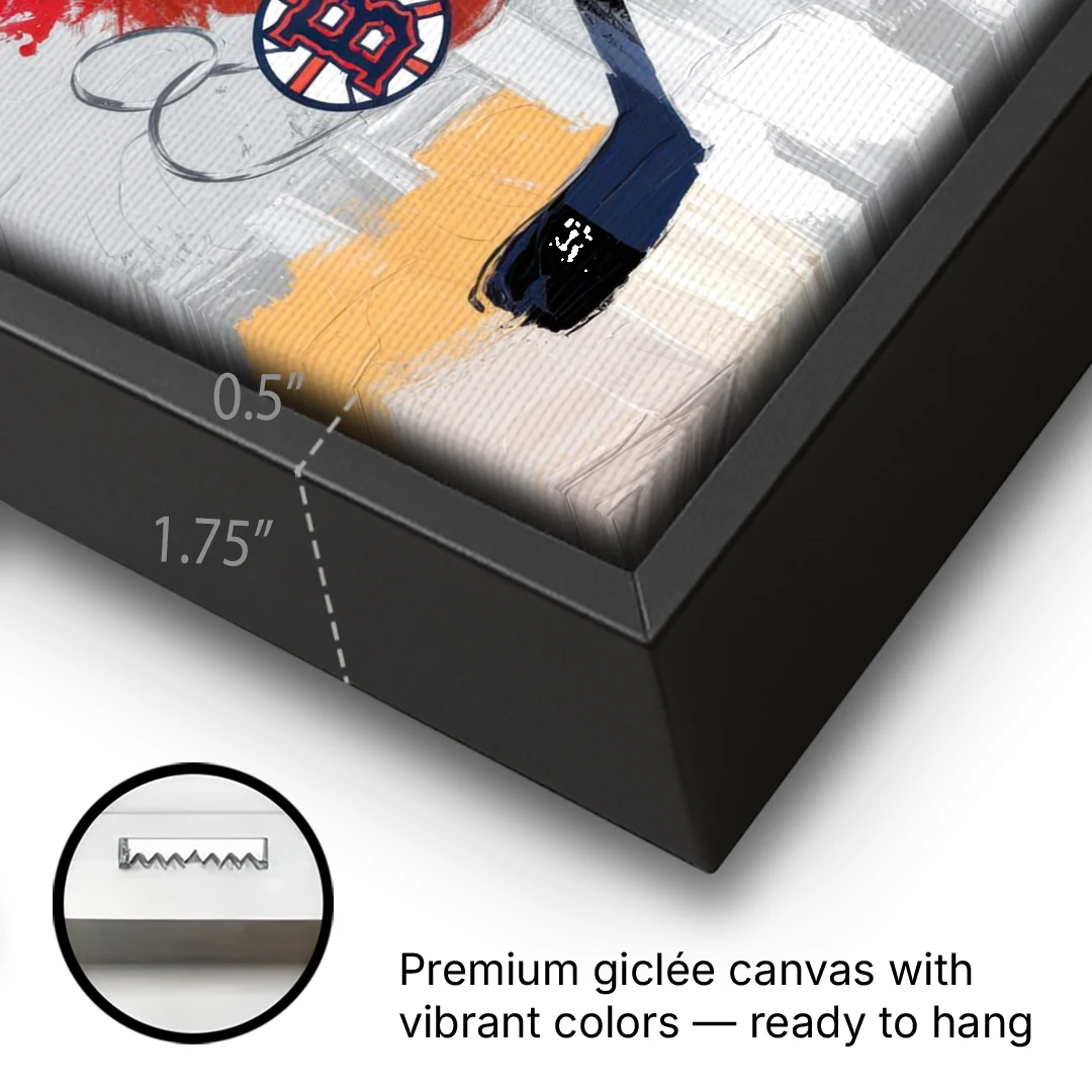 Boston Sports Teams Tribute - Black Framed Canvas Wall Art - Gallery Wrap Corner