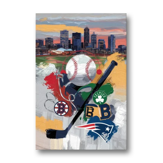 Boston Sports Teams Tribute - Canvas Wall Art - Front