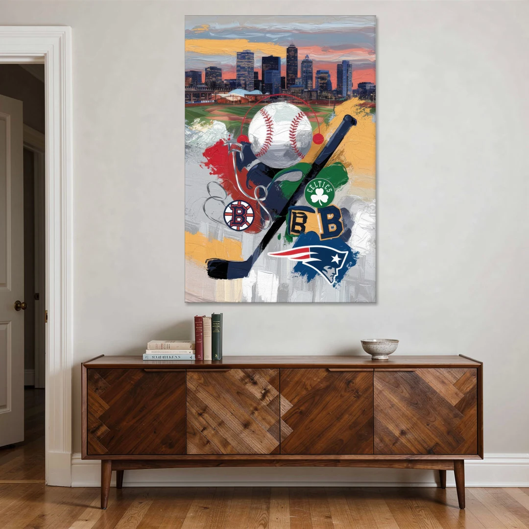 Boston Sports Teams Tribute - Canvas Wall Art - Coffee Table - 40x60