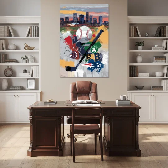 Boston Sports Teams Tribute - Canvas Wall Art - Office - 40x60