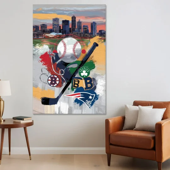 Boston Sports Teams Tribute - Canvas Wall Art - Sofa - 40x60