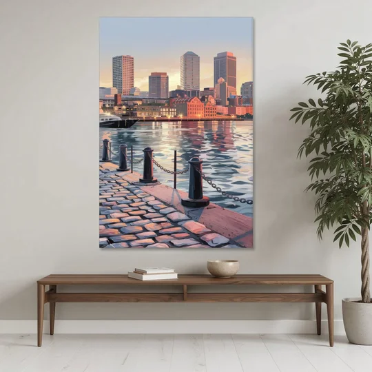 Boston Waterfront Serenity - Canvas Wall Art - Coffee Table - 40x60