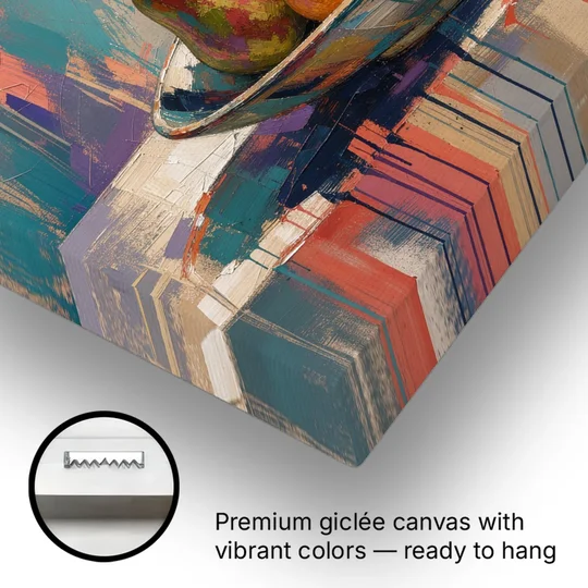 Bowl of Fruit Painting with Runaway Apple - Canvas Wall Art - Gallery Wrap Corner
