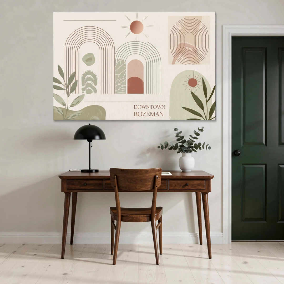 Bozeman Downtown Charm - Canvas Wall Art - Office - 60x40