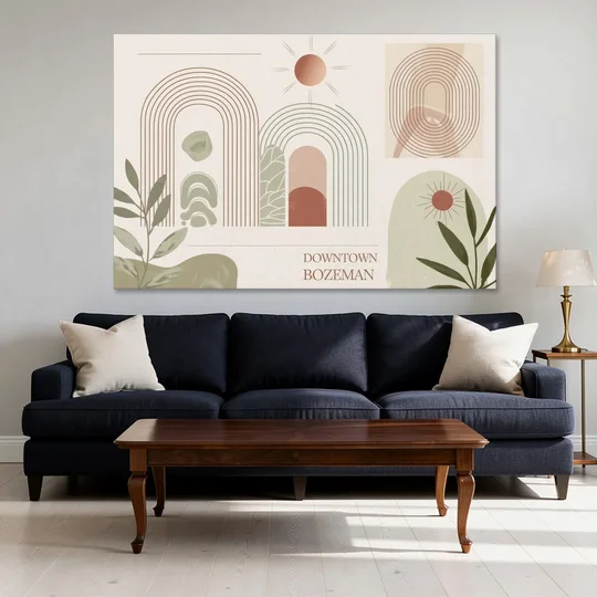 Bozeman Downtown Charm - Canvas Wall Art - Sofa - 60x40