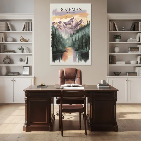 Bozeman Montana Wilderness - Canvas Wall Art - Office - 40x60