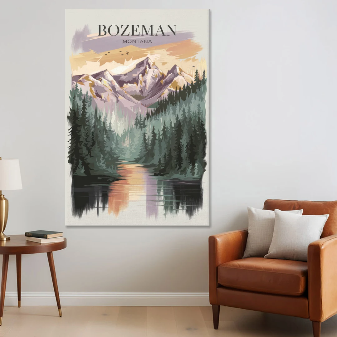 Bozeman Montana Wilderness - Canvas Wall Art - Sofa - 40x60