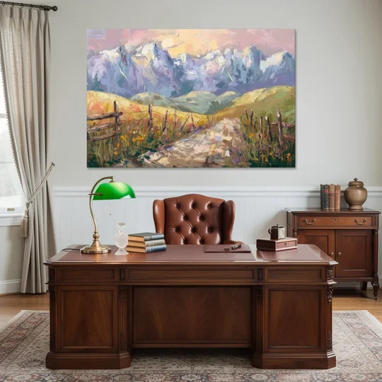 Bozeman Mountain Views - Canvas Wall Art - Office - 60x40