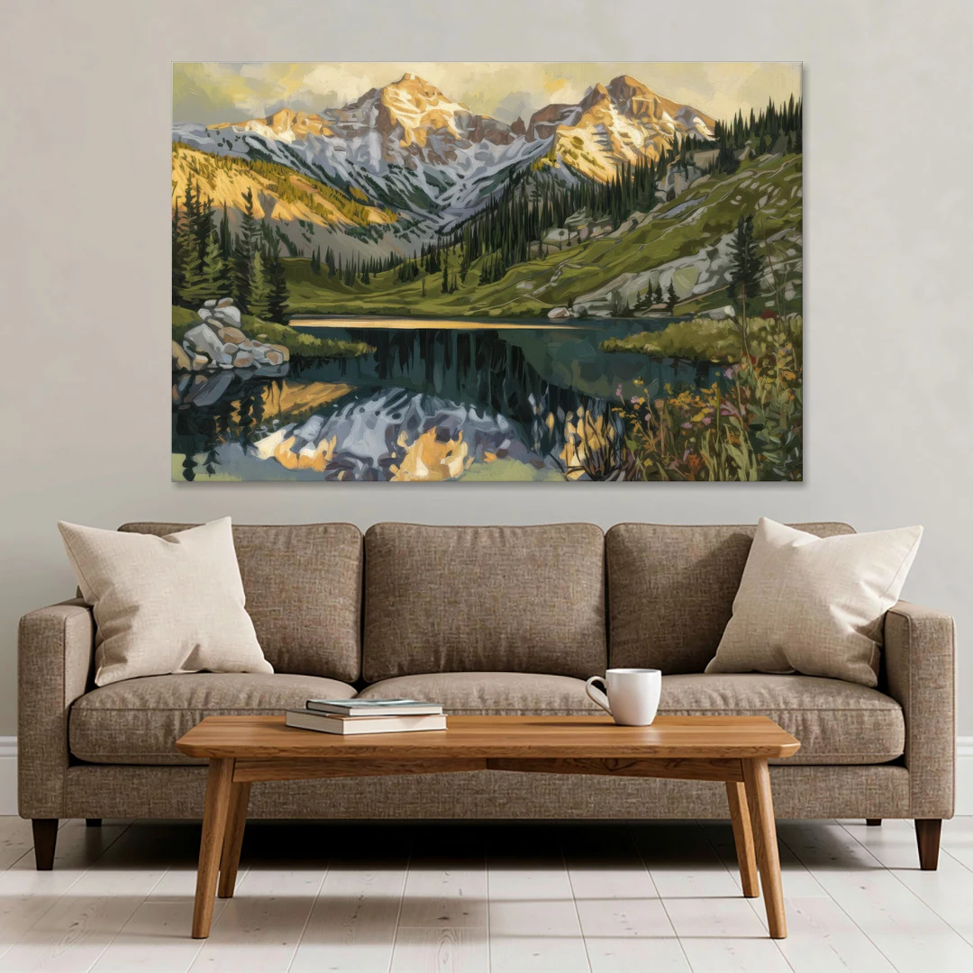 Breckenridge Colorado Rockies - Canvas Wall Art - Sofa - 60x40