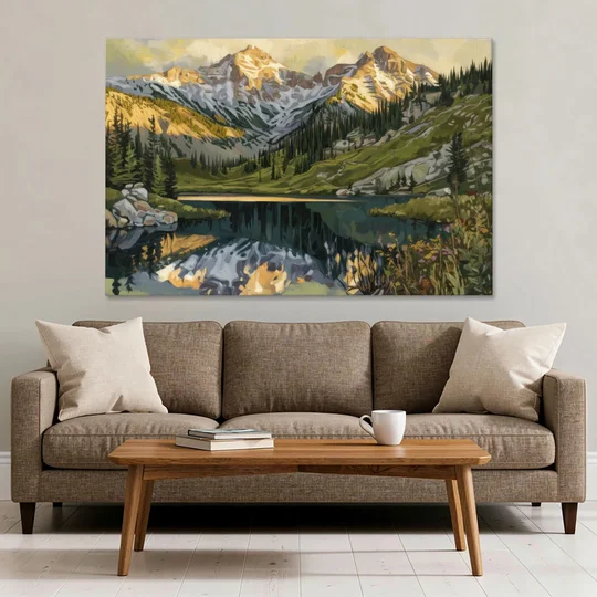 Breckenridge Colorado Rockies - Canvas Wall Art - Sofa - 60x40