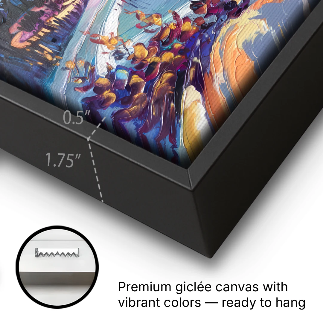 Breckenridge Scenic Trails - Black Framed Canvas Wall Art - Gallery Wrap Corner