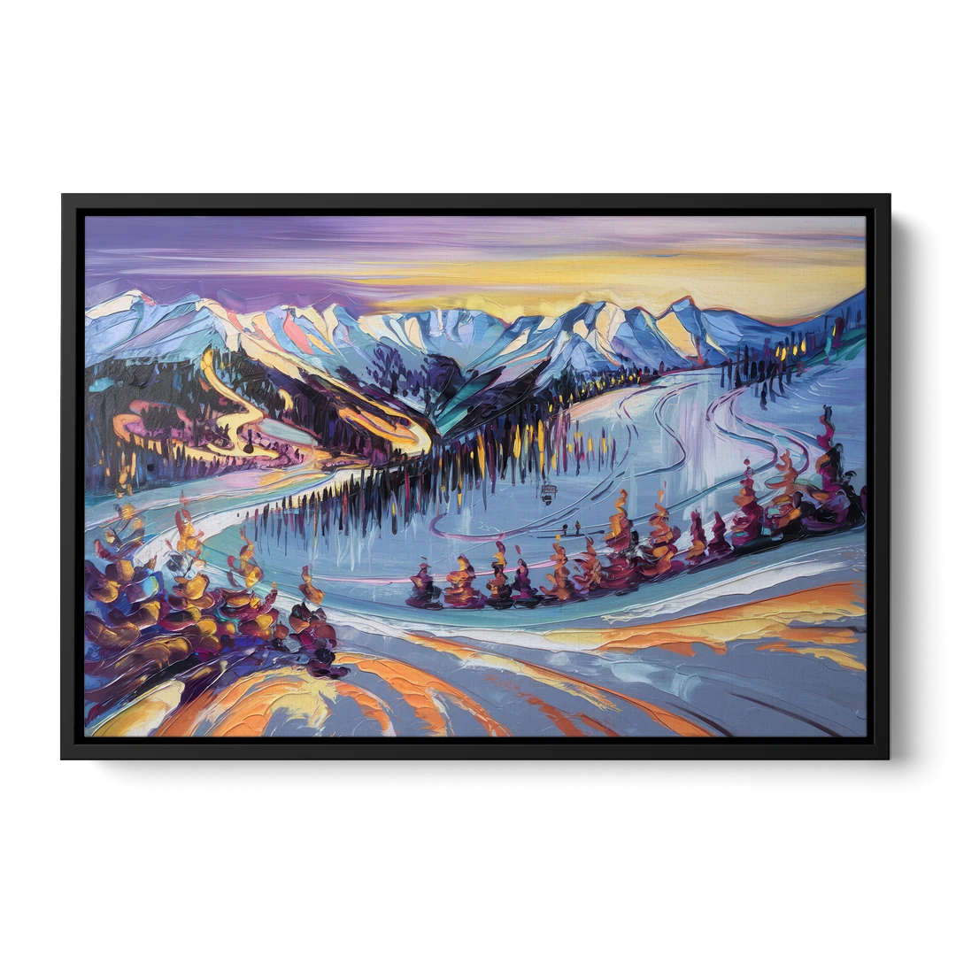 Breckenridge Scenic Trails - Black Framed Canvas Wall Art - Front