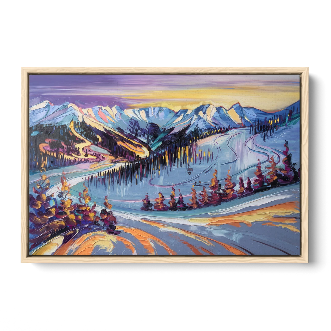 Breckenridge Scenic Trails - Oak Framed Canvas Wall Art - Front