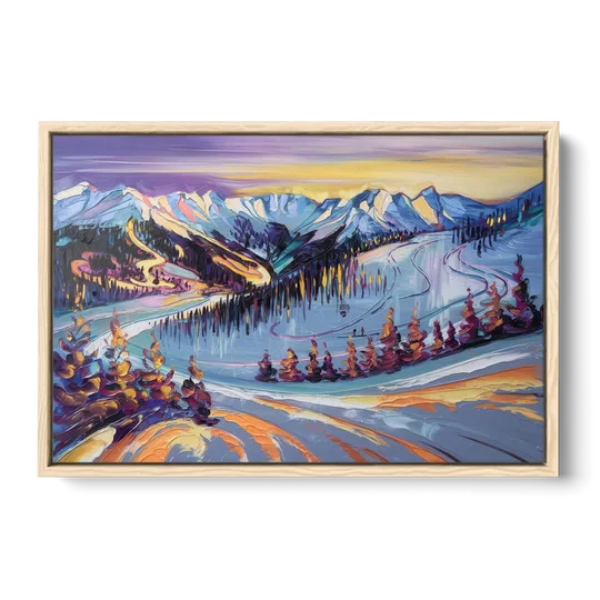 Breckenridge Scenic Trails - Oak Framed Canvas Wall Art - Front