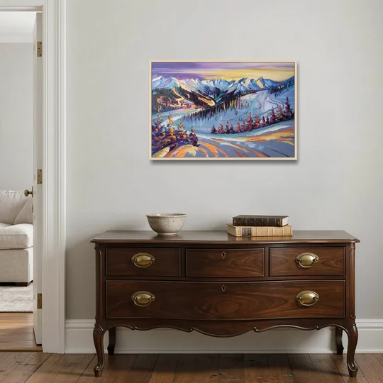 Breckenridge Scenic Trails - Oak Framed Canvas Wall Art - Coffee Table - 36x24