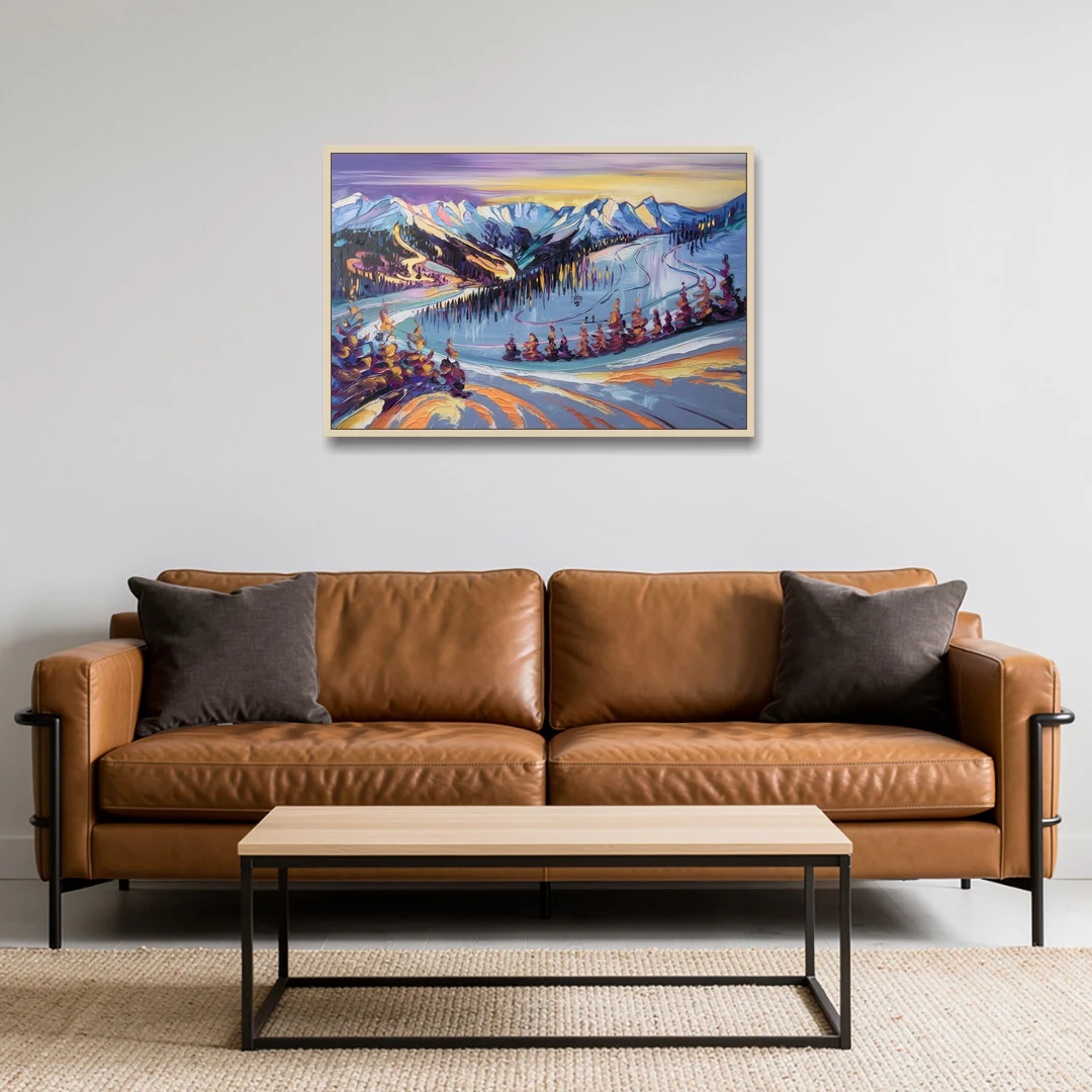 Breckenridge Scenic Trails - Oak Framed Canvas Wall Art - Sofa - 36x24