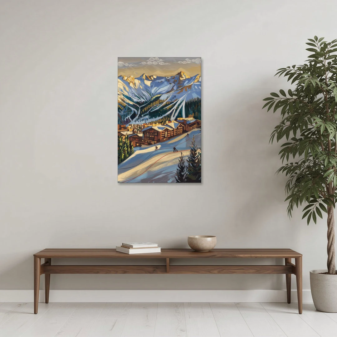 Breckenridge Ski Resort Panorama - Canvas Wall Art - Coffee Table - 24x36