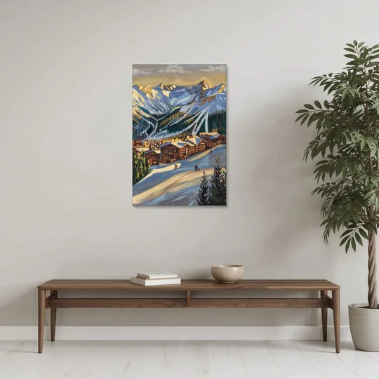 Breckenridge Ski Resort Panorama - Canvas Wall Art - Coffee Table - 24x36