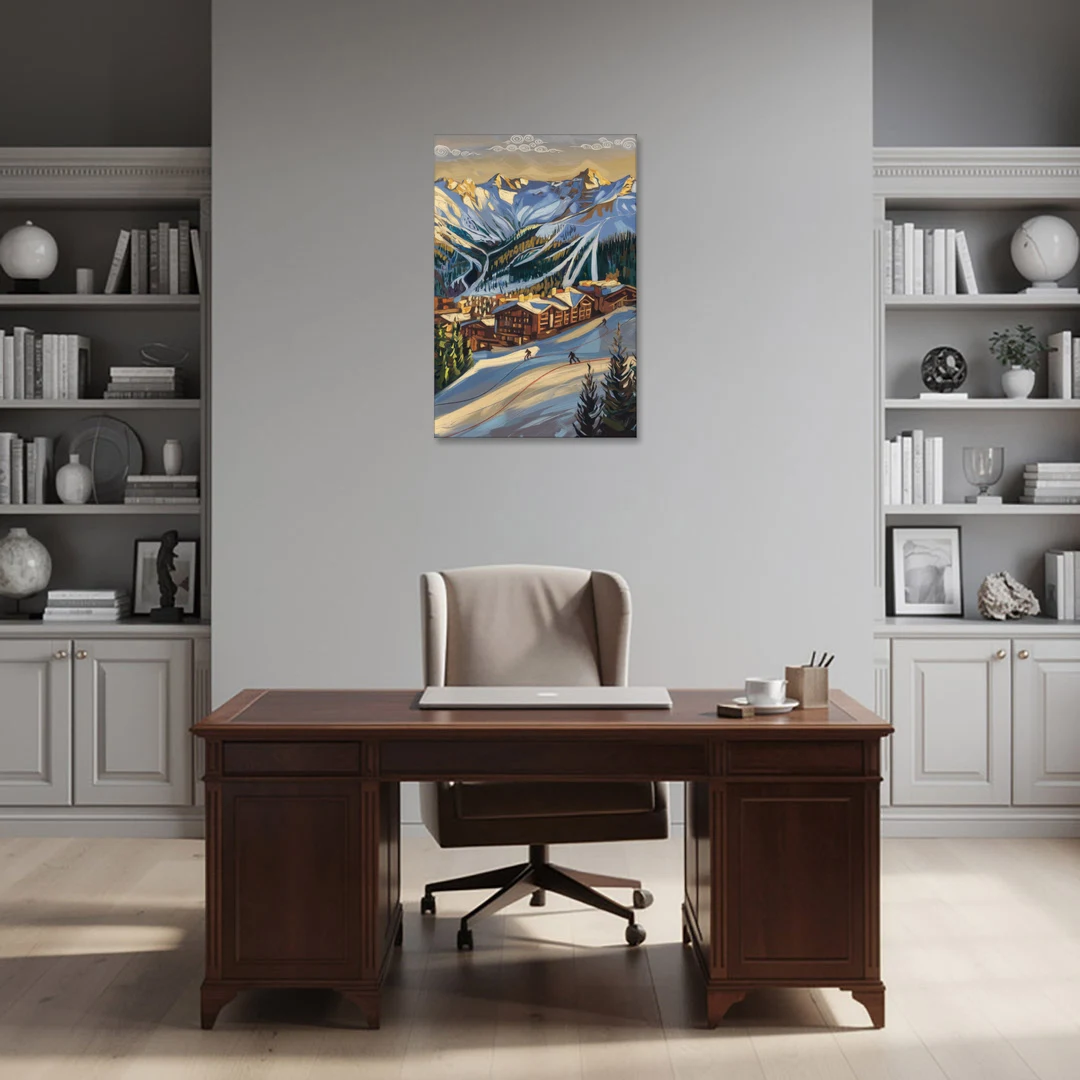 Breckenridge Ski Resort Panorama - Canvas Wall Art - Office - 24x36