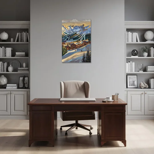 Breckenridge Ski Resort Panorama - Canvas Wall Art - Office - 24x36