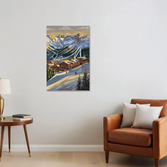 Breckenridge Ski Resort Panorama - Canvas Wall Art - Sofa - 24x36