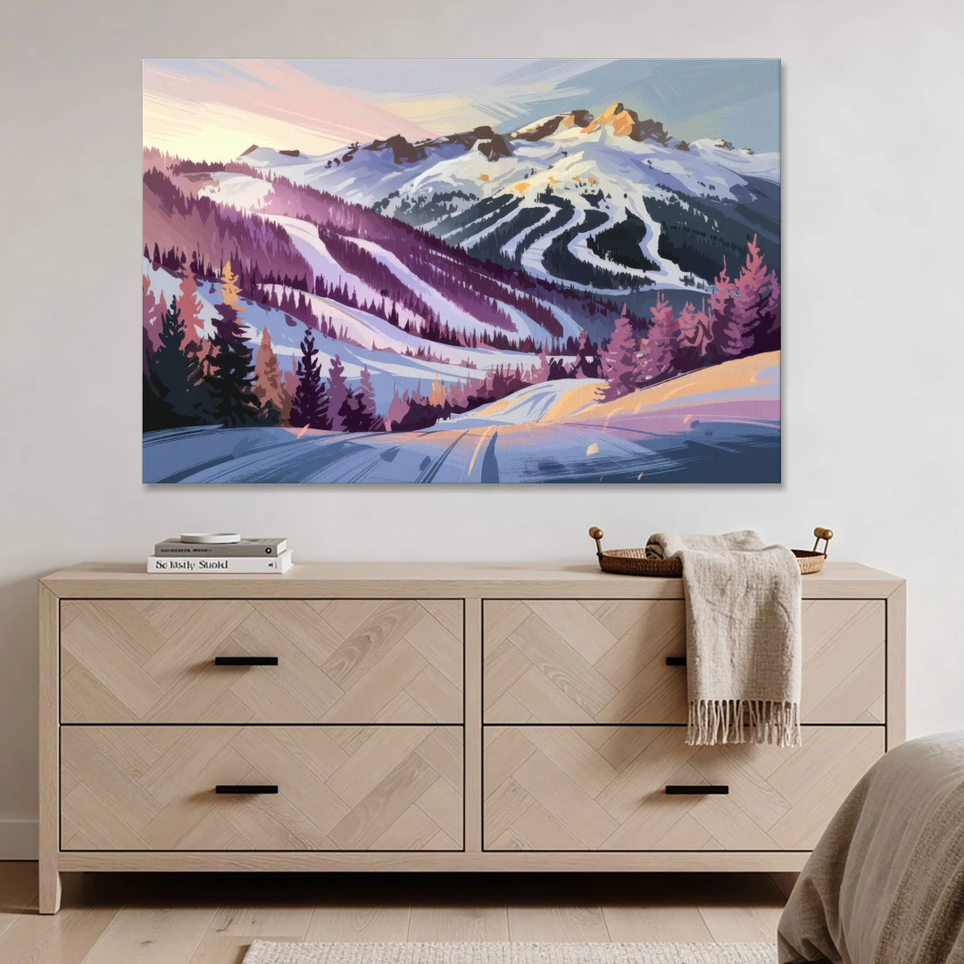 Breckenridge Snowy Peaks - Canvas Wall Art - Coffee Table - 60x40