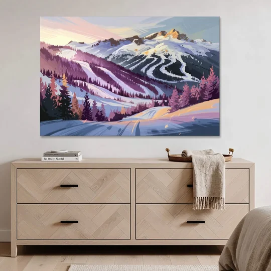 Breckenridge Snowy Peaks - Canvas Wall Art - Coffee Table - 60x40