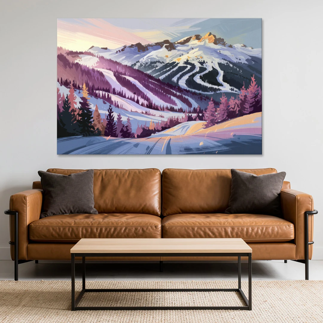 Breckenridge Snowy Peaks - Canvas Wall Art - Sofa - 60x40