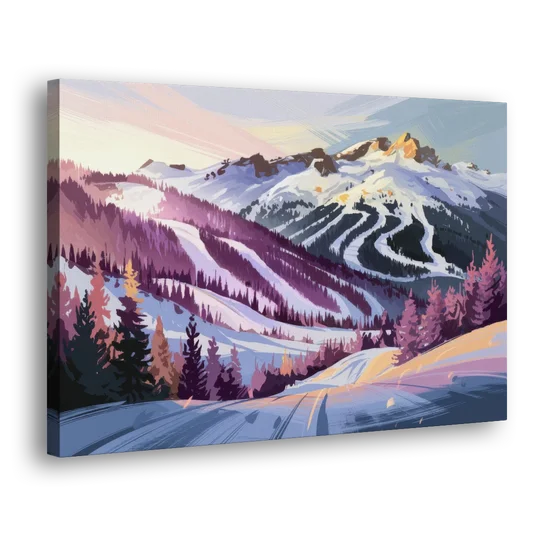 Breckenridge Snowy Peaks - Canvas Wall Art - Side