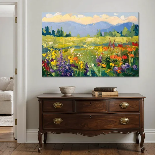 Breckenridge Summer Wildflowers - Canvas Wall Art - Coffee Table - 60x40