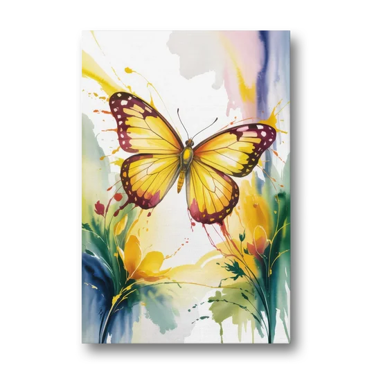 Bright Yellow Butterfly - Canvas Wall Art - Front